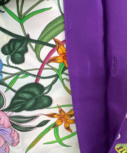GUCCI（グッチ）GUCCI (グッチ) 長袖ブラウス ホワイト×パープル サイズ:36の古着・服飾アイテム