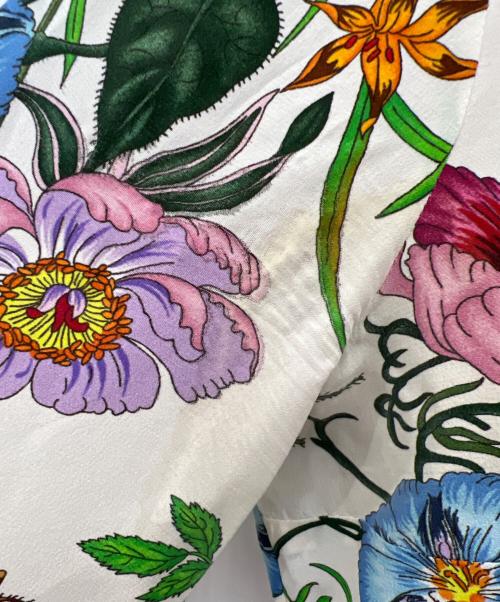 GUCCI（グッチ）GUCCI (グッチ) 長袖ブラウス ホワイト×パープル サイズ:36の古着・服飾アイテム