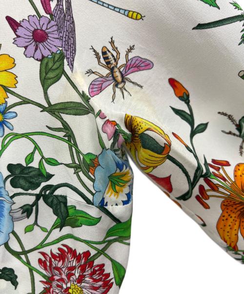 GUCCI（グッチ）GUCCI (グッチ) 長袖ブラウス ホワイト×パープル サイズ:36の古着・服飾アイテム