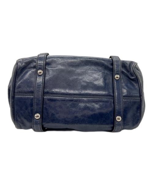 MIU MIU（ミュウミュウ）MIU MIU (ミュウミュウ) サイドリボン2WAYバッグ ネイビーの古着・服飾アイテム