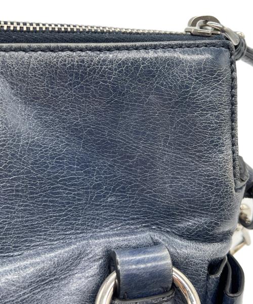 MIU MIU（ミュウミュウ）MIU MIU (ミュウミュウ) サイドリボン2WAYバッグ ネイビーの古着・服飾アイテム