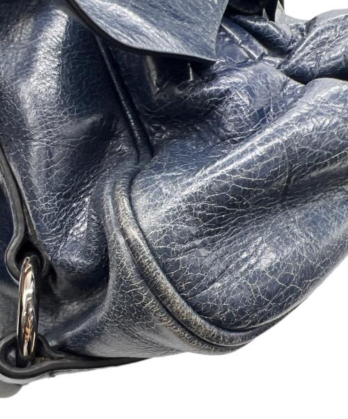 MIU MIU（ミュウミュウ）MIU MIU (ミュウミュウ) サイドリボン2WAYバッグ ネイビーの古着・服飾アイテム