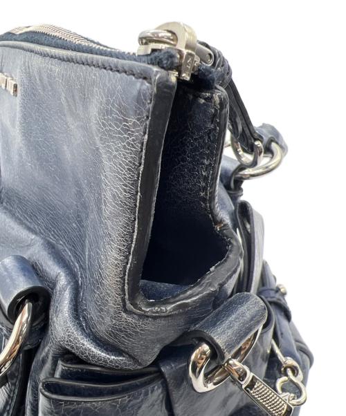 MIU MIU（ミュウミュウ）MIU MIU (ミュウミュウ) サイドリボン2WAYバッグ ネイビーの古着・服飾アイテム