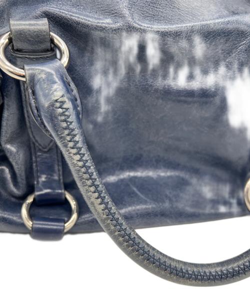 MIU MIU（ミュウミュウ）MIU MIU (ミュウミュウ) サイドリボン2WAYバッグ ネイビーの古着・服飾アイテム