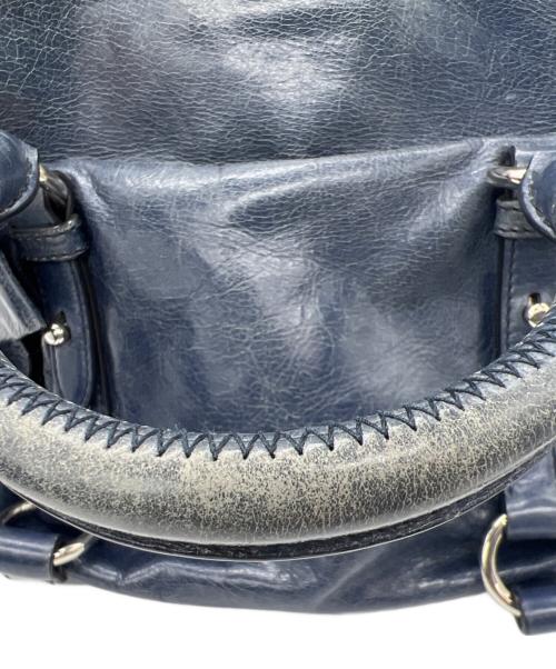 MIU MIU（ミュウミュウ）MIU MIU (ミュウミュウ) サイドリボン2WAYバッグ ネイビーの古着・服飾アイテム