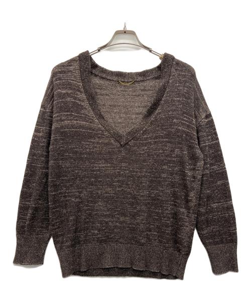 DEUXIEME CLASSE（ドゥーズィエム クラス）DEUXIEME CLASSE (ドゥーズィエム クラス) 薄手ニット ブラウン サイズ:FREEの古着・服飾アイテム