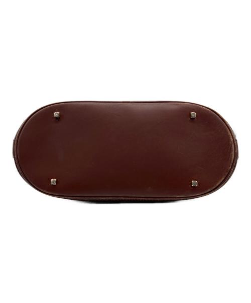 Salvatore Ferragamo（サルヴァトーレ フェラガモ）Salvatore Ferragamo (サルヴァトーレ フェラガモ) 型押しレザートートバッグ ブラウンの古着・服飾アイテム