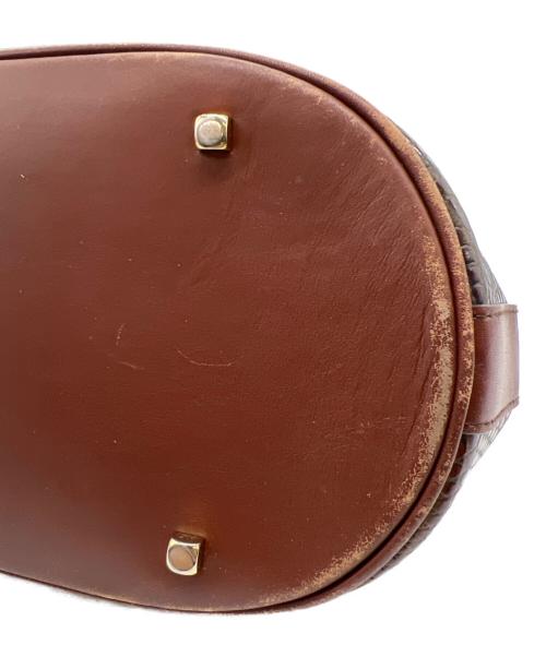 Salvatore Ferragamo（サルヴァトーレ フェラガモ）Salvatore Ferragamo (サルヴァトーレ フェラガモ) 型押しレザートートバッグ ブラウンの古着・服飾アイテム