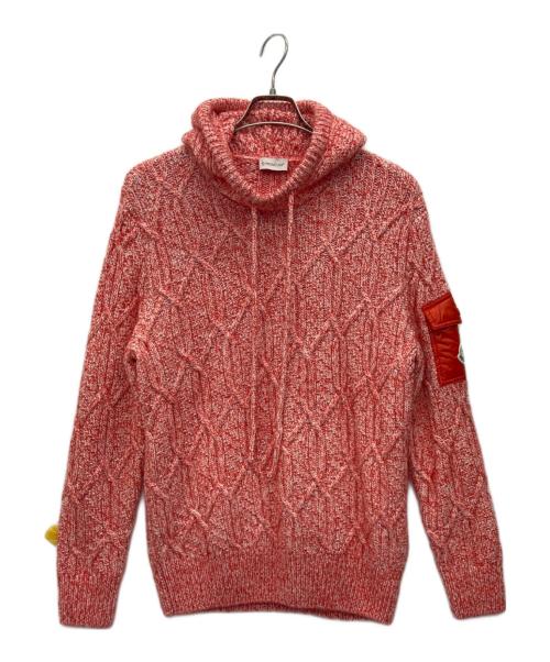 MONCLER（モンクレール）MONCLER (モンクレール) ニットフーディ レッド サイズ:Sの古着・服飾アイテム