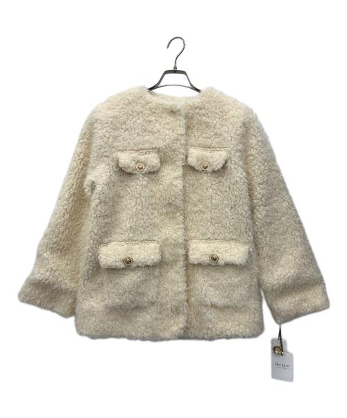 HER LIP TO（ハーリップトゥ）HER LIP TO (ハーリップトゥ) Royal Faux Fur Coat ホワイト サイズ:S 未使用品の古着・服飾アイテム