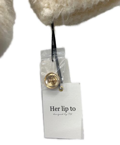 HER LIP TO（ハーリップトゥ）HER LIP TO (ハーリップトゥ) Royal Faux Fur Coat ホワイト サイズ:S 未使用品の古着・服飾アイテム