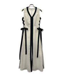 Snidel（スナイデル）の古着「サイドプリーツバイカラーワンピ」｜ホワイト