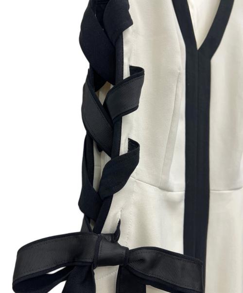 Snidel（スナイデル）Snidel (スナイデル) サイドプリーツバイカラーワンピ ホワイト サイズ:00の古着・服飾アイテム