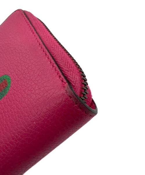 GUCCI（グッチ）GUCCI (グッチ) ラウンドファスナーウォレット ピンクの古着・服飾アイテム