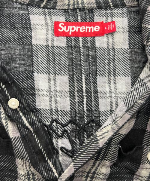 SUPREME（シュプリーム）SUPREME (シュプリーム) 長袖シャツ ブラック×グレー サイズ:Lの古着・服飾アイテム