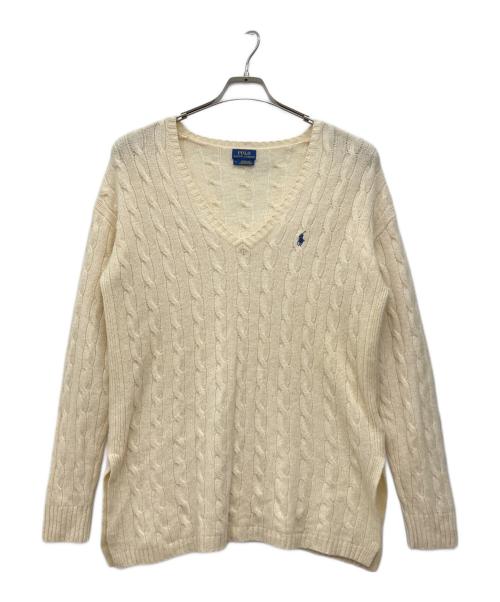 POLO RALPH LAUREN（ポロ・ラルフローレン）POLO RALPH LAUREN (ポロ・ラルフローレン) 薄手ニット ホワイト サイズ:Mの古着・服飾アイテム