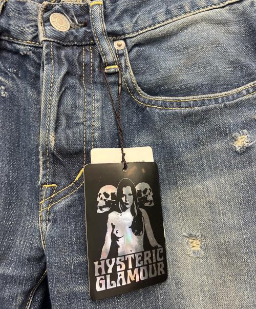 Hysteric Glamour（ヒステリックグラマー）Hysteric Glamour (ヒステリックグラマー) ダメージ加工デニムパンツ インディゴ サイズ:28 未使用品の古着・服飾アイテム