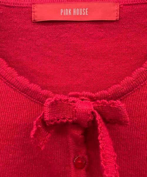 PINK HOUSE（ピンクハウス）PINK HOUSE (ピンクハウス) カーディガン レッド サイズ:-の古着・服飾アイテム