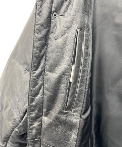 COMME CA DU MODE MEN（コムサデモードメン）COMME CA DU MODE MEN (コムサデモードメン) レザーダウンジャケット ブラック サイズ:2の古着・服飾アイテム