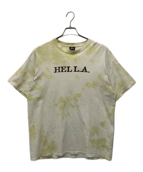 stussy（ステューシー）stussy (ステューシー) Tシャツ ホワイト×イエロー サイズ:Lの古着・服飾アイテム