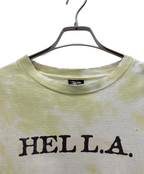 stussy（ステューシー）stussy (ステューシー) Tシャツ ホワイト×イエロー サイズ:Lの古着・服飾アイテム