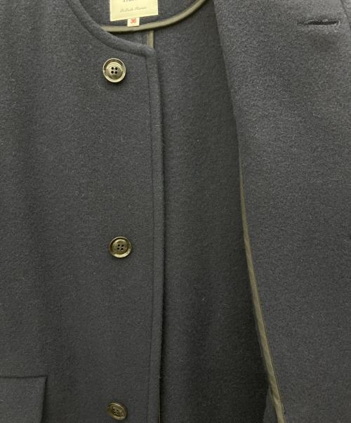DANTON（ダントン）DANTON (ダントン) カラーレスウールコート ネイビー サイズ:36の古着・服飾アイテム