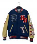 whitesvilleホワイツビル）の古着「スタジャン」｜ネイビー×ベージュ