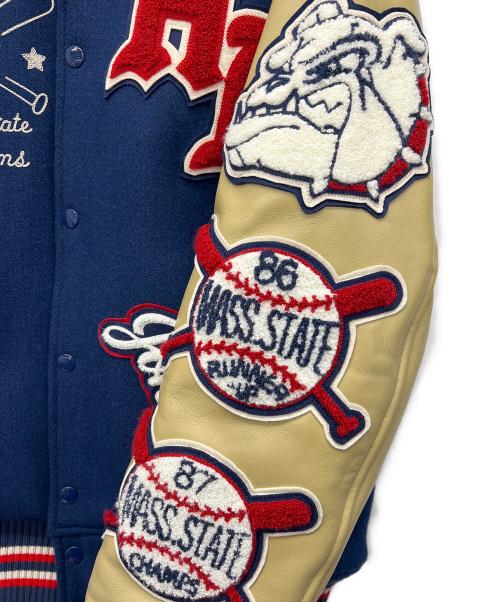 whitesville（ホワイツビル）whitesville (ホワイツビル) スタジャン ネイビー×ベージュ サイズ:42の古着・服飾アイテム