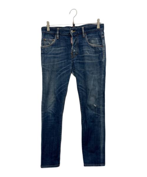 DSQUARED2（ディースクエアード）DSQUARED2 (ディースクエアード) ダメージ加工デニムパンツ インディゴ サイズ:44の古着・服飾アイテム