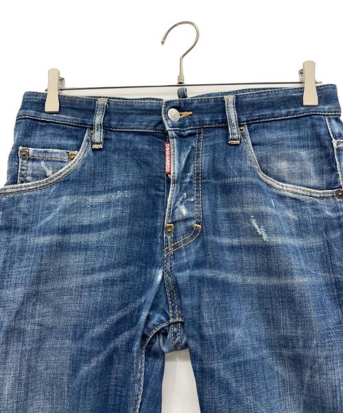 DSQUARED2（ディースクエアード）DSQUARED2 (ディースクエアード) ダメージ加工デニムパンツ インディゴ サイズ:44の古着・服飾アイテム