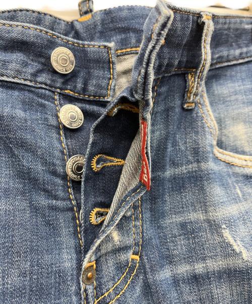 DSQUARED2（ディースクエアード）DSQUARED2 (ディースクエアード) ダメージ加工デニムパンツ インディゴ サイズ:44の古着・服飾アイテム
