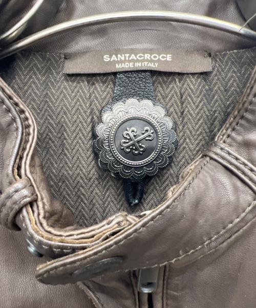 SANTACROCE（サンタクローチェ）SANTACROCE (サンタクローチェ) レザージャケット ブラウン サイズ:Sの古着・服飾アイテム