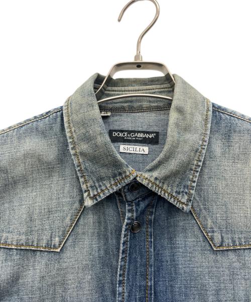 DOLCE & GABBANA（ドルチェ＆ガッバーナ）DOLCE & GABBANA (ドルチェ＆ガッバーナ) デニムシャツ インディゴ サイズ:41の古着・服飾アイテム