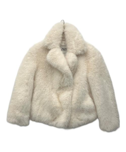 ZARA（ザラ）ZARA (ザラ) フェイクファージャケット ホワイト サイズ:Sの古着・服飾アイテム