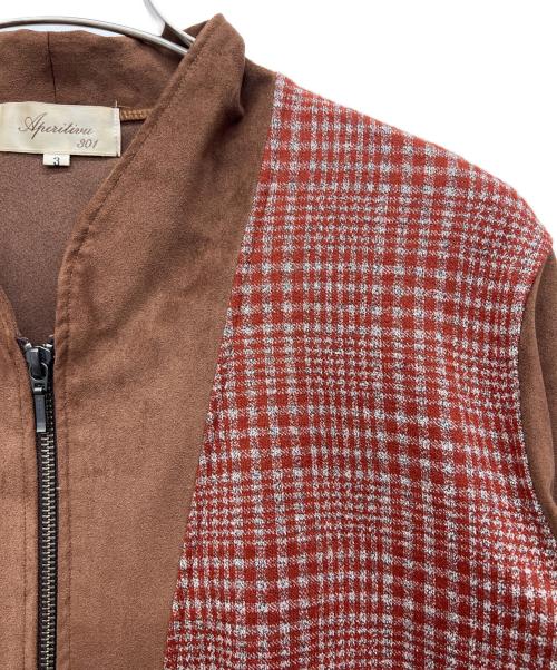 TRECHENTOUNO 301（トレチェントウノ）TRECHENTOUNO 301 (トレチェントウノ) ジップジャケット ブラウン サイズ:3の古着・服飾アイテム