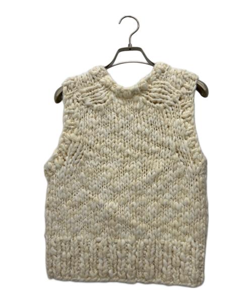 emmi wellness & oneness（エミ ウェルネス アンド ワンネス）emmi wellness & oneness (エミ ウェルネス アンド ワンネス) ウールミックスハンドニットベスト アイボリー サイズ:FREEの古着・服飾アイテム