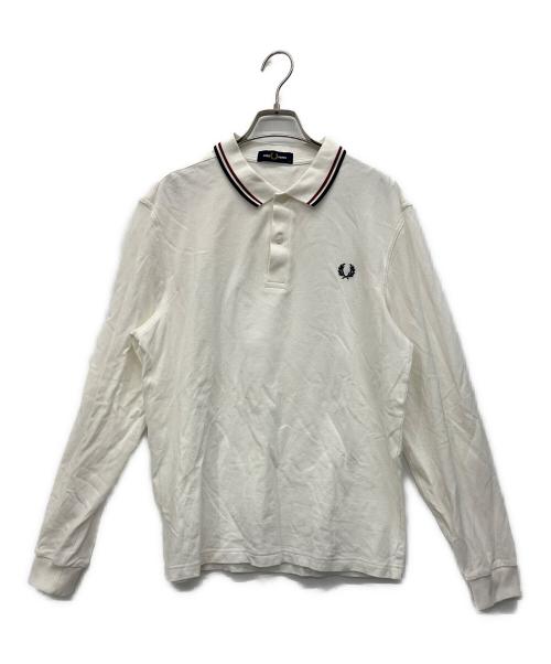 FRED PERRY（フレッドペリー）FRED PERRY (フレッドペリー) 長袖ポロシャツ ホワイト サイズ:Lの古着・服飾アイテム