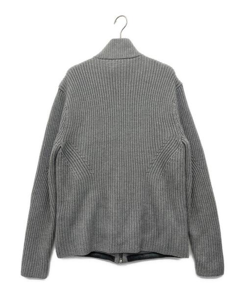 ARMANI EXCHANGE（アルマーニ エクスチェンジ）ARMANI EXCHANGE (アルマーニ エクスチェンジ) 切替ニットジャケット ライトグレー サイズ:Lの古着・服飾アイテム