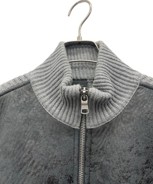 ARMANI EXCHANGE（アルマーニ エクスチェンジ）ARMANI EXCHANGE (アルマーニ エクスチェンジ) 切替ニットジャケット ライトグレー サイズ:Lの古着・服飾アイテム
