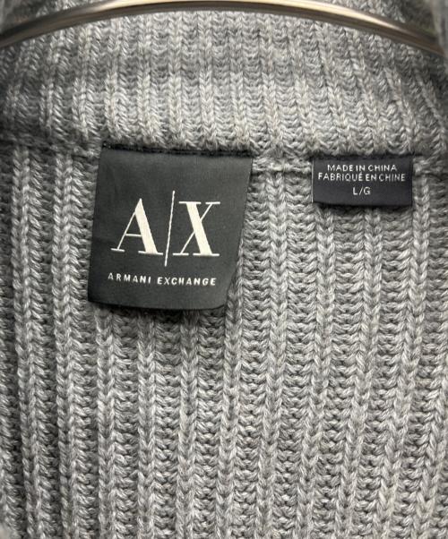 ARMANI EXCHANGE（アルマーニ エクスチェンジ）ARMANI EXCHANGE (アルマーニ エクスチェンジ) 切替ニットジャケット ライトグレー サイズ:Lの古着・服飾アイテム