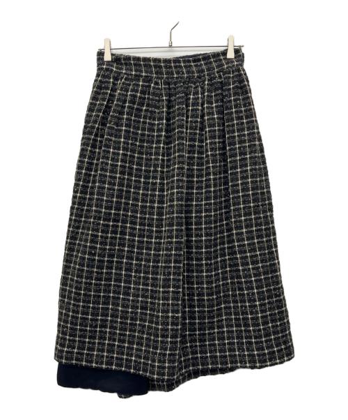 Y's（ワイズ）Y's (ワイズ) ツイードラップスカート ブラウン サイズ:3の古着・服飾アイテム