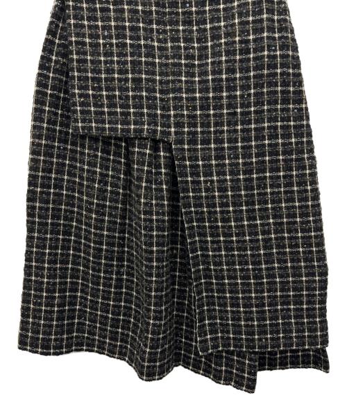 Y's（ワイズ）Y's (ワイズ) ツイードラップスカート ブラウン サイズ:3の古着・服飾アイテム