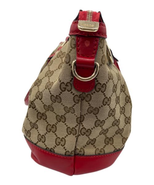 GUCCI（グッチ）GUCCI (グッチ) スーキー　2WAYショルダーバッグ ベージュ×レッドの古着・服飾アイテム