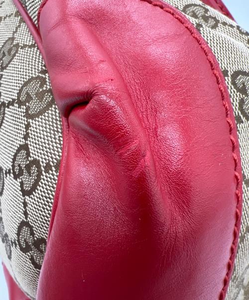 GUCCI（グッチ）GUCCI (グッチ) スーキー　2WAYショルダーバッグ ベージュ×レッドの古着・服飾アイテム