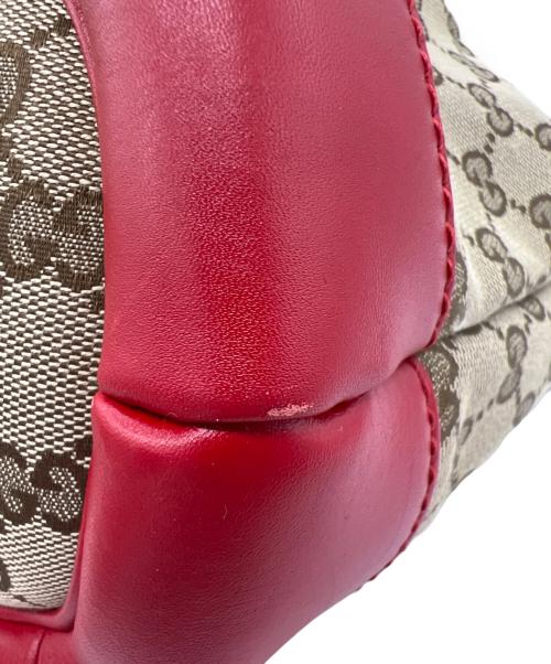 GUCCI（グッチ）GUCCI (グッチ) スーキー　2WAYショルダーバッグ ベージュ×レッドの古着・服飾アイテム