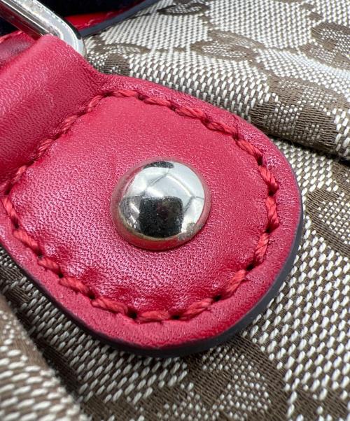 GUCCI（グッチ）GUCCI (グッチ) スーキー　2WAYショルダーバッグ ベージュ×レッドの古着・服飾アイテム