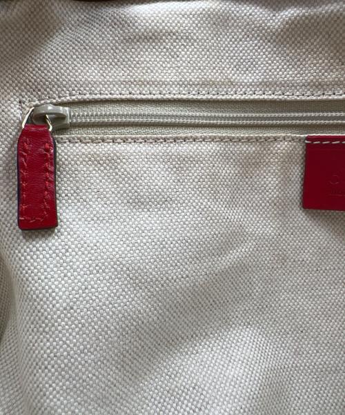 GUCCI（グッチ）GUCCI (グッチ) スーキー　2WAYショルダーバッグ ベージュ×レッドの古着・服飾アイテム