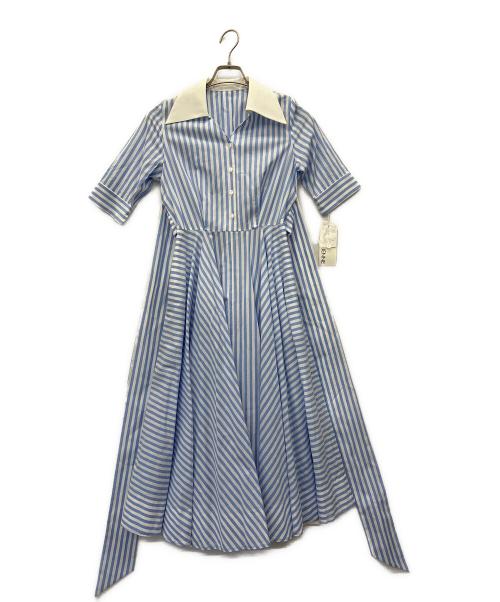 JENNE（ジェンヌ）JENNE (ジェンヌ) 半袖ワンピース ブルー×ホワイト サイズ:S 未使用品の古着・服飾アイテム