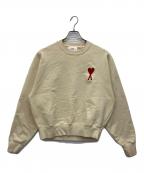 amiアミ）の古着「ロゴ刺繍スウェット」｜アイボリー