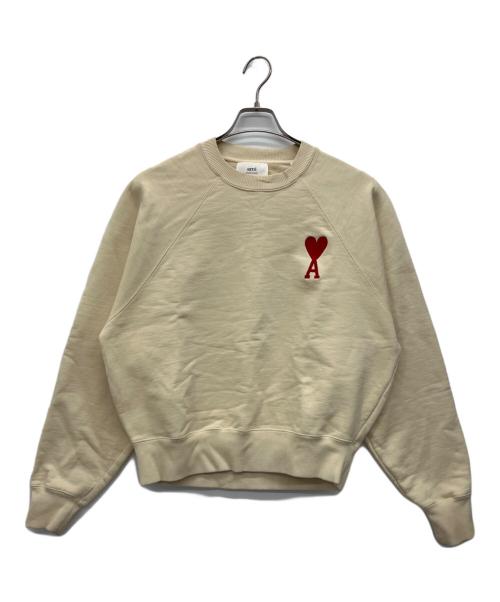 ami（アミ）ami (アミ) ロゴ刺繍スウェット アイボリー サイズ:Mの古着・服飾アイテム